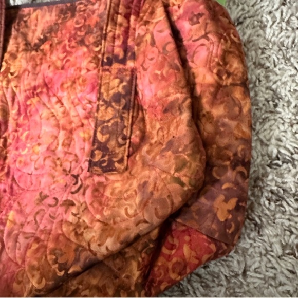 Handmade Pink Orange Tie Dye Quilted Embroidered Boho Bag Hippie Indie - Picture 8 of 16